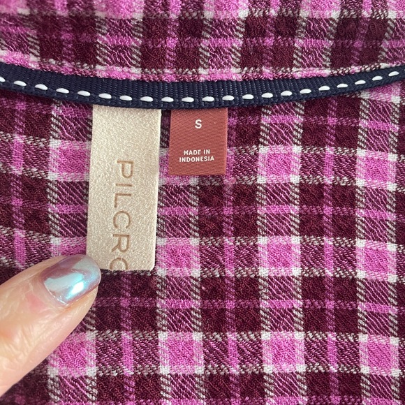 Plaid Button-Up Ruched Shirt - Picture 5 of 5